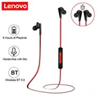 Беспроводная Bluetooth-гарнитура Lenovo HE01 с шейным ободом, Hi-Fi стерео-наушники для музыки, магнитные спортивные наушники со встроенным микрофоном