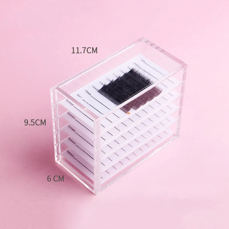 

Newly 5 Layers Eyelash Storage Box with Scale Makeups Display Container Transparent Box CLA88