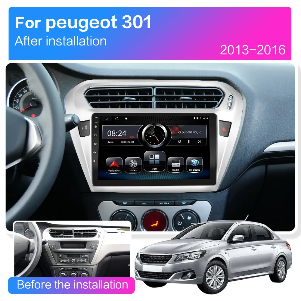 2 Гб ОЗУ 9 дюймов Android 8 1 для Peugeot 301 Citroen Elysee 2014 2015 2016 автомобильный DVD мультимедийный
