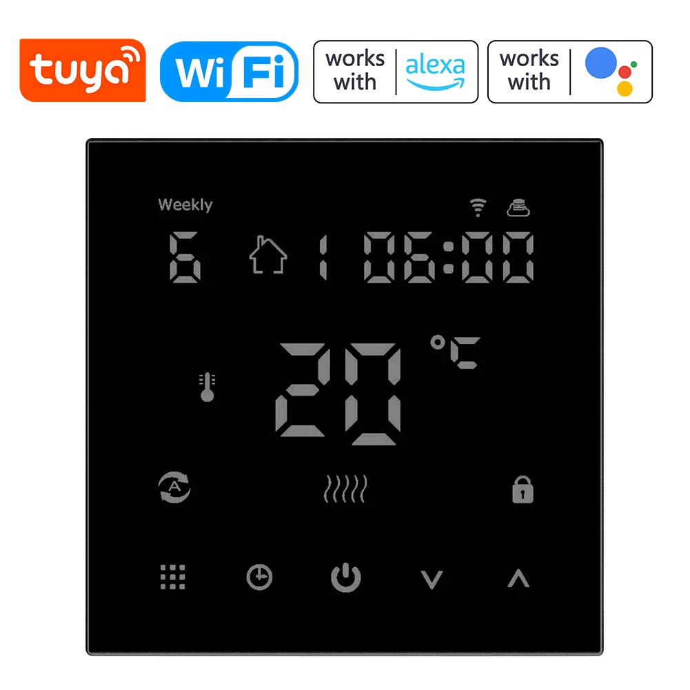 

Цифровой Интеллектуальный регулятор температуры Tuya Wi-Fi HY607, многофункциональный термостат для подогрева воды, электрического теплого пола