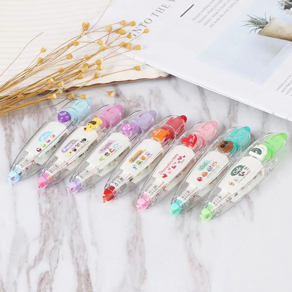 

1pc Press-type Lace Correction Tape Cartoon Owl Animal-style Tape School Supplies Diy Stationery Scrapbook Masking Decorati E2N6