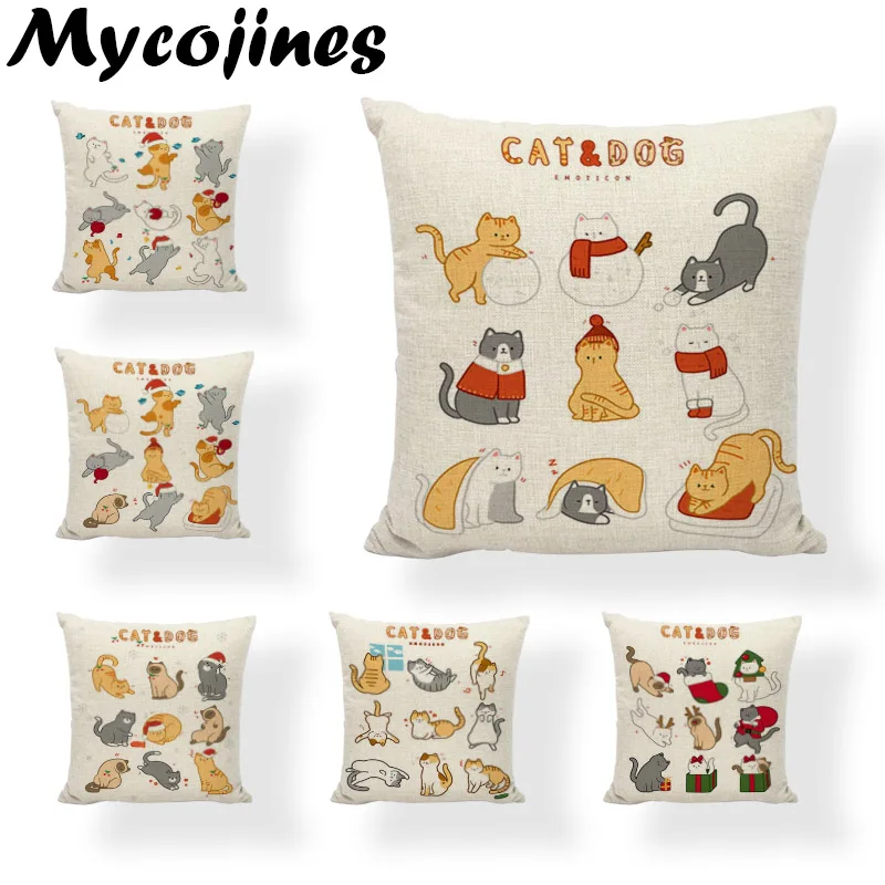 Горячая Распродажа носочки для рождественских наволочек с озорным котом и