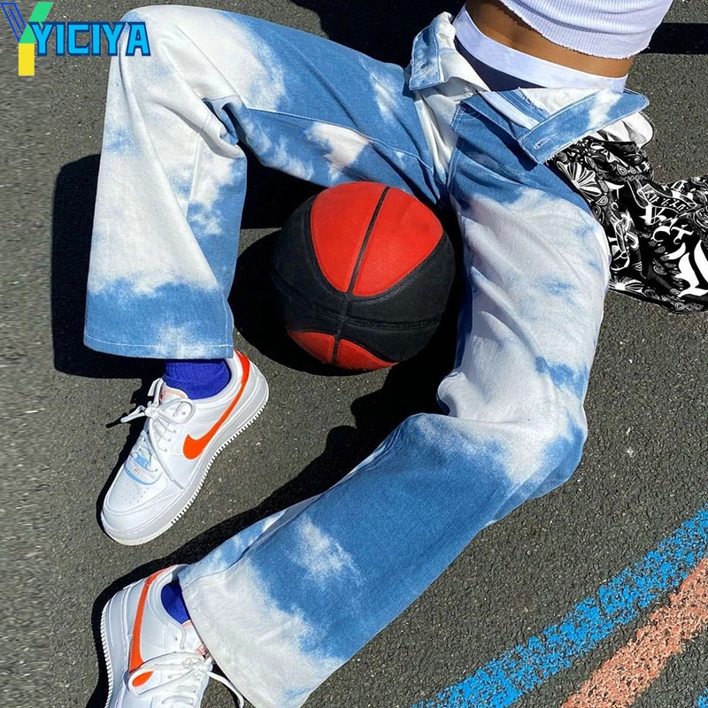 

High Waisted Straight Jogger Pant Yiciya Gothic Y2K Tie Dye Streetwear Cargo Pant Women Preppy Style Girls Holiday Women Outfits