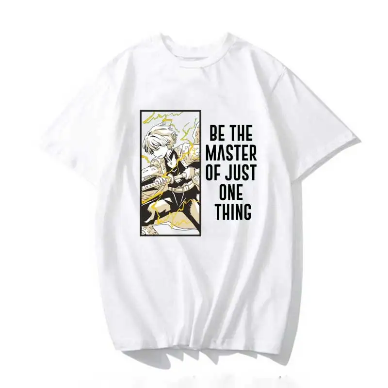 

Kimetsu No Yaiba Be The Master of Just One Thing Light T Shirt Men Kawaii Tops Cartoon Karate Graphic Tees Unisex Shirt Male