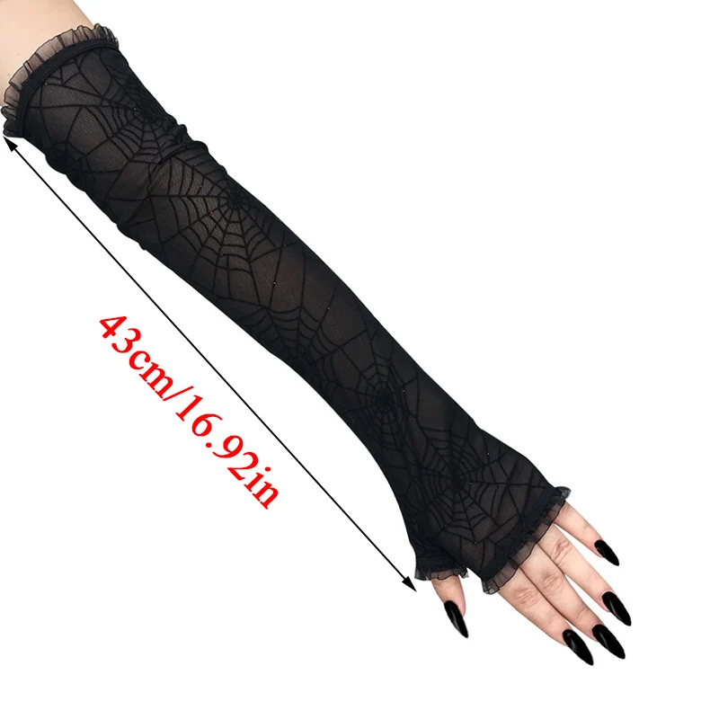 Новинка 2020 черные кружевные перчатки женские с полупальцами изображением