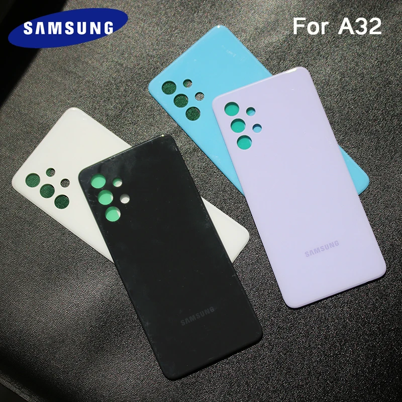 

Samsung A32 Case Battery Back Housing Phone Cover Plastic Door Rear Protection Replacement Shell For Galaxy A32 A 32 a32 +Logo