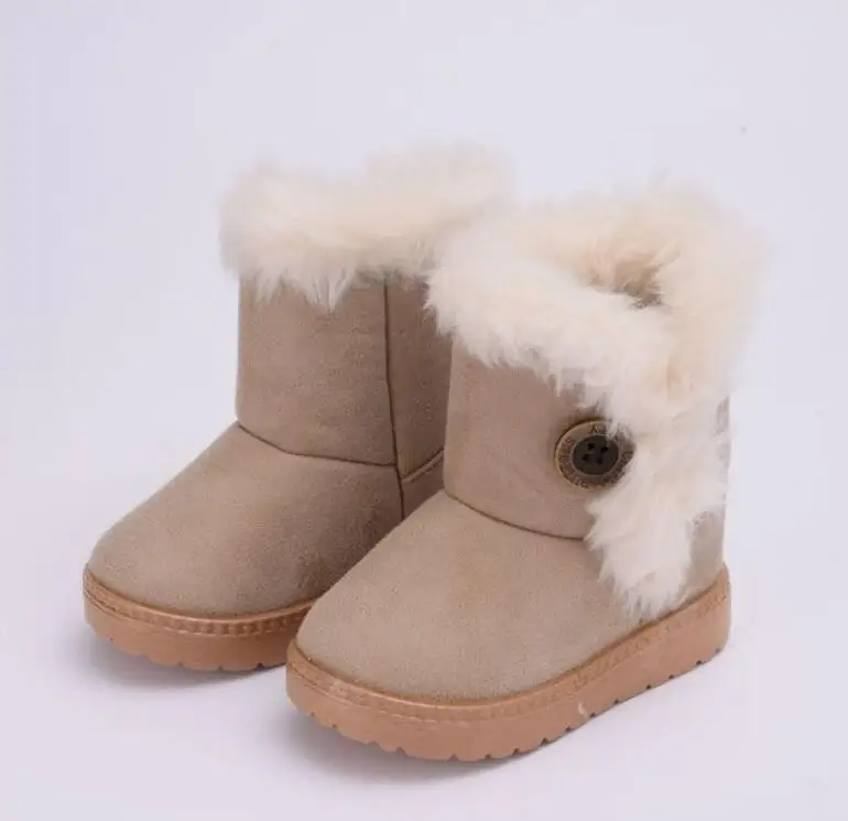 

Warm Kids Snow Boots For Children New Toddler Winter Princess Child Shoes Non-slip Flat Round Toe Girls Baby Lovely Boots