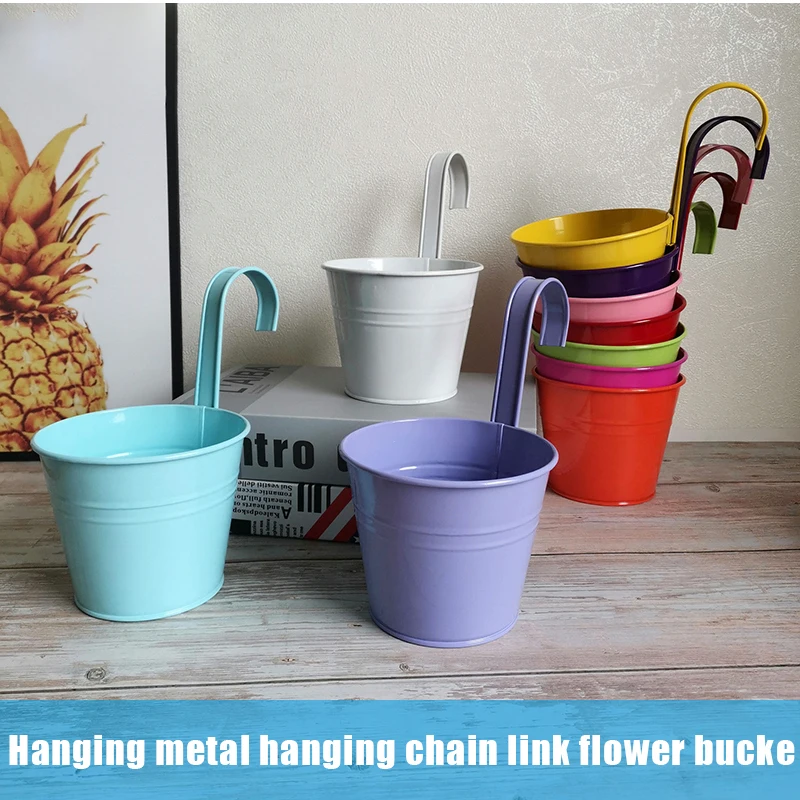 

Detachable Metal Flower Pot Color Hanging Steel Plant Pot Outdoor Indoor Home Garden Decoration Doniczki Ogrodowe I Donice