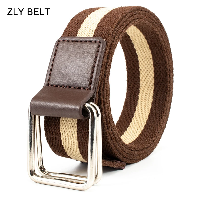 ZLY 2021 New Fashion Canvas Belt Men Women Unisex Tacticle Casual Jeans Style Metal Alloy Pin Buckle Waistband Trend Polyester