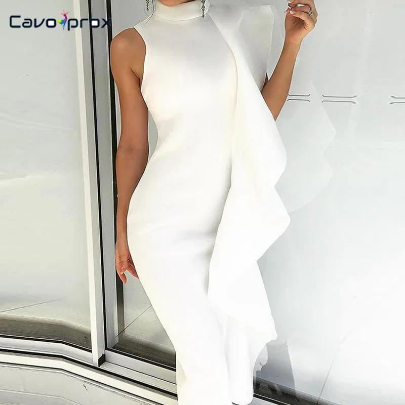 Женское стильное Плиссированное облегающее платье миди с лямкой на шее