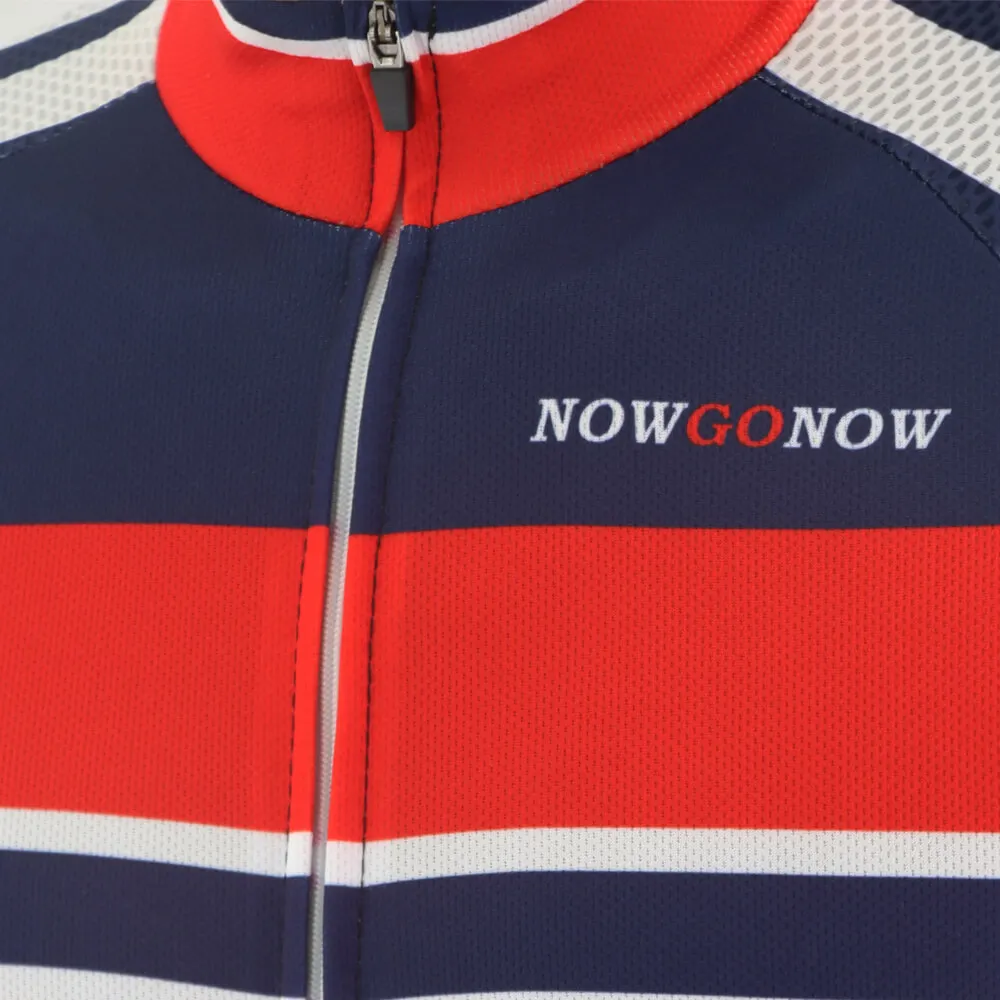 Футболка для велоспорта в стиле ретро норвежской команды мужская синяя одежда с