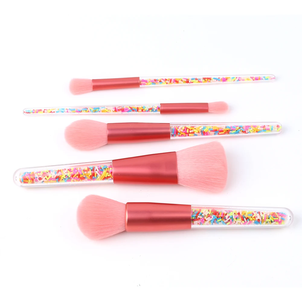 

Подарочные Кисти для макияжа, инструменты, 5 шт., розовые, стандартные для девочек, пудра для основы под макияж, Косметические румяна, тени дл...