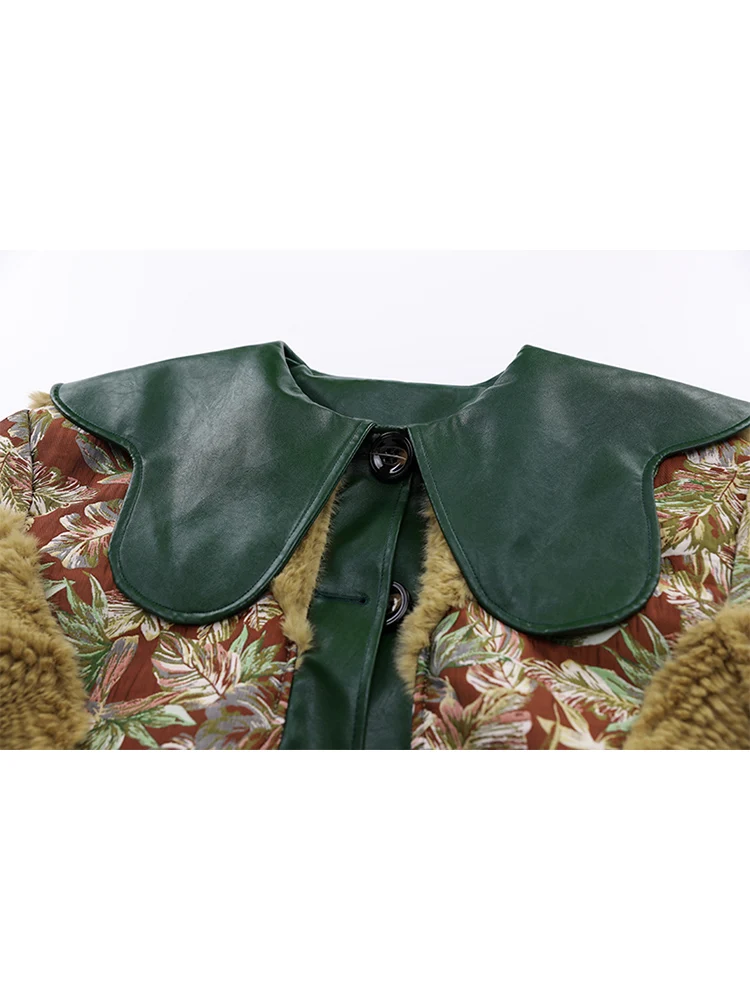 Модная куртка из меха норки пальто для женщин Лоскутная с круглым воротником и