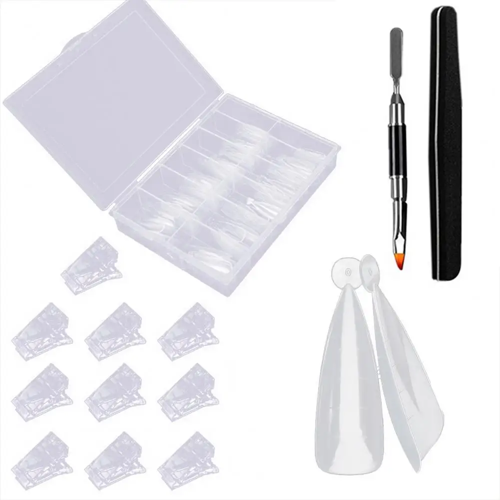 

120 шт./компл. гель для ногтей без держателя, градиентный ультратонкий полигель для ногтей, быстрое строе строение, фотоформа, Типсы для маник...