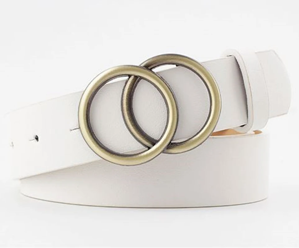 Новинка 2019 мужской модный кожаный ремень 1 3 &quot двусторонний 2 кольца Золотая