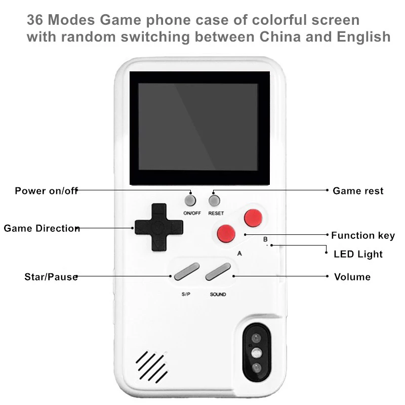 Full Color Display 3D Gameboy Phone Case for iPhone 7 8 6 6s Plus X Classic Retro Tetris Game Cover XS XR 11 Pro Max |