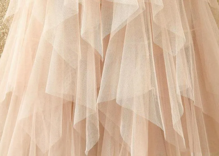 Women Sweet Midi Spring And Summer High Waist Solid Asymmetrical Elegant Chic White Mesh Tulle Skirts Faldas