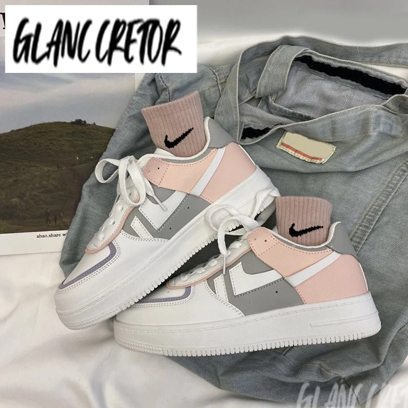 

2021 Summer Japanese Style Ladies Sneakers Fashion Casual Woman Vulcanize Shoes Daily Footwear Patchwork Zapatillas Mujer