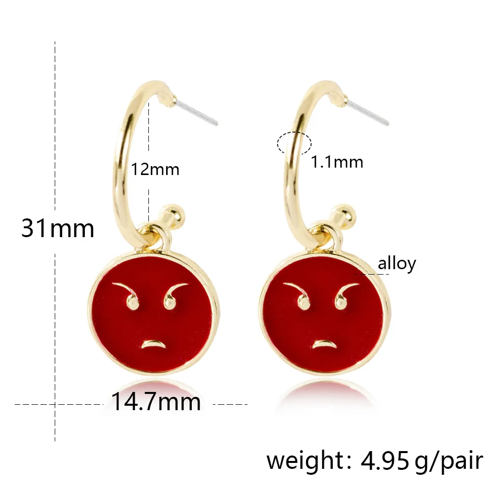 

2021 Ladies Cute Smiley Jewelry Earrings Girl Funny Face Earrings