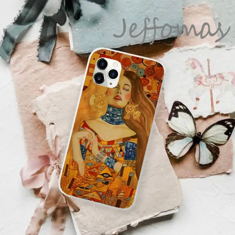 

Gustav Klimt Kiss Phone Case Transparent for iPhone 11 12 mini pro XS MAX 8 7 6 6S Plus X 5S SE 2020 XR