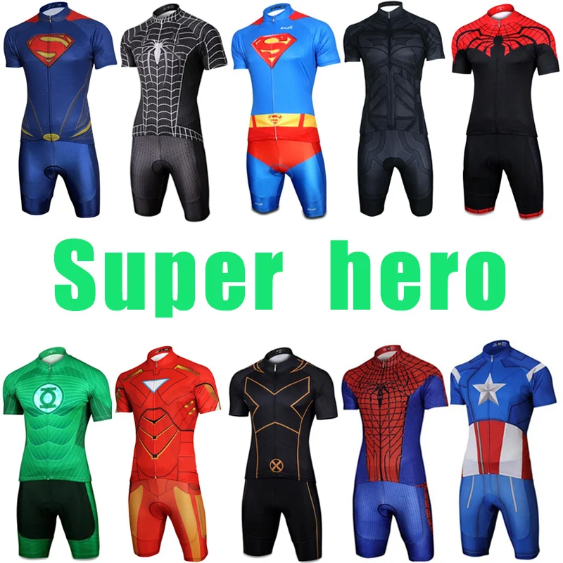 Summer Super Hero Cycling Jersey Set Men 2022 Mountain Road Bike Clothing Male Funny Bicycle Clothes Sport Uniform MTB Dress Kit