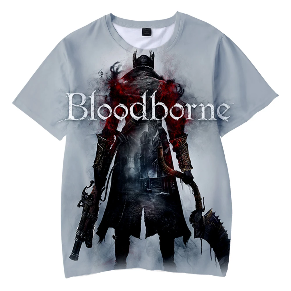Bloodborne T-shirt 3D O-Neck Children's Tshirt Summer Short Sleeve Kids Streetwear Cosplay Game Lady Maria Harajuku tee