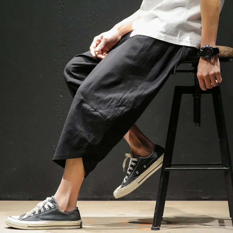 Повседневные штаны шаровары для мужчин Jogger укороченные фитнеса Мужские Harajuku