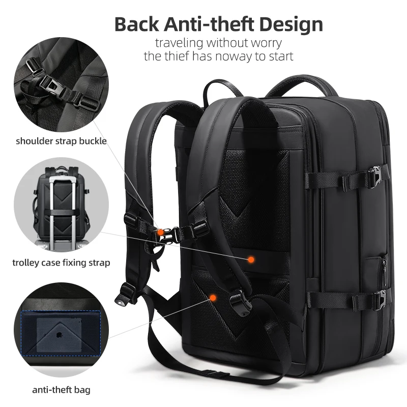 fenruien backpack men 17 3 inch laptop backpacks expandable usb charging large capacity travel backpacking with waterproof bag free global shipping