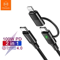 mcdodo 100w pd usb type c cable fast charge for iphone 11 12 pro xs max x 8 ipad macbook samsung huawei 2 in 1 charger data cord