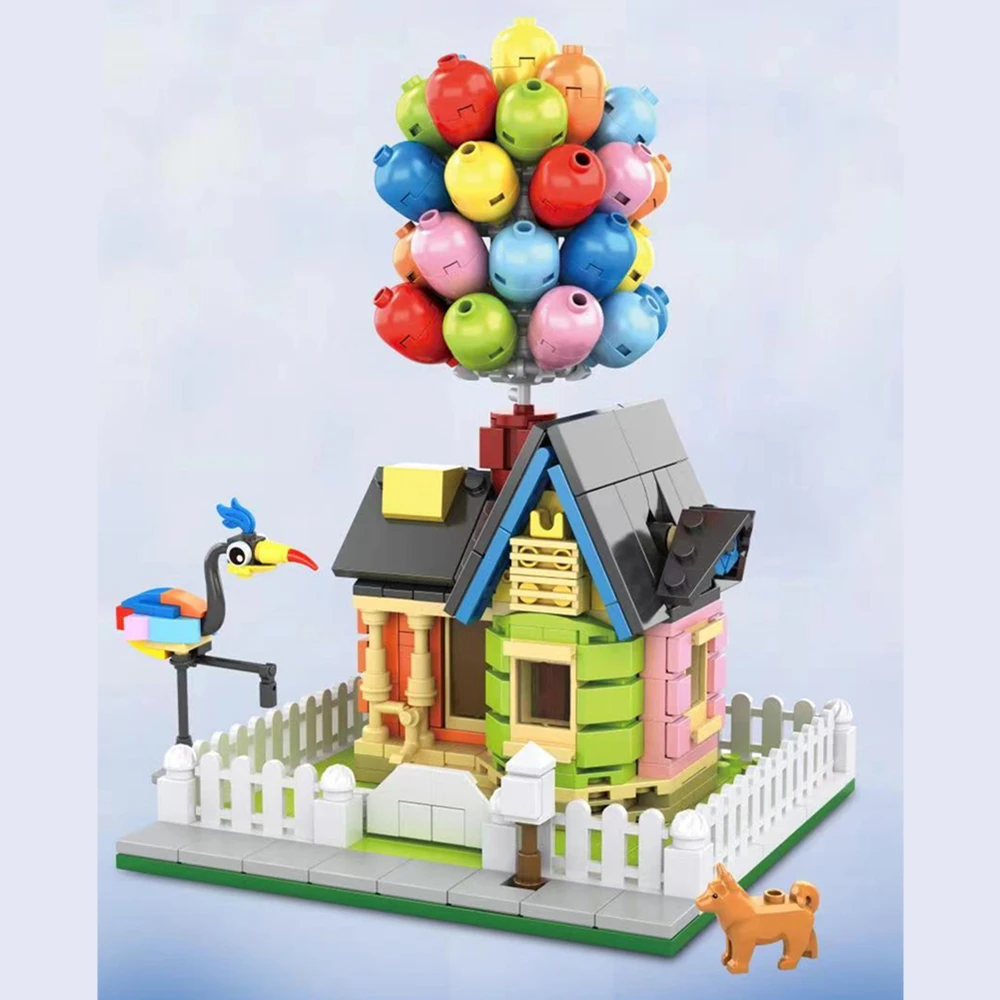Disney Pixar UP Movie Balloon House Tensegrity Sculptures Anti Gravity Dynamics Balance Building Blocks Classic Bricks Toy Gift | Игрушки и