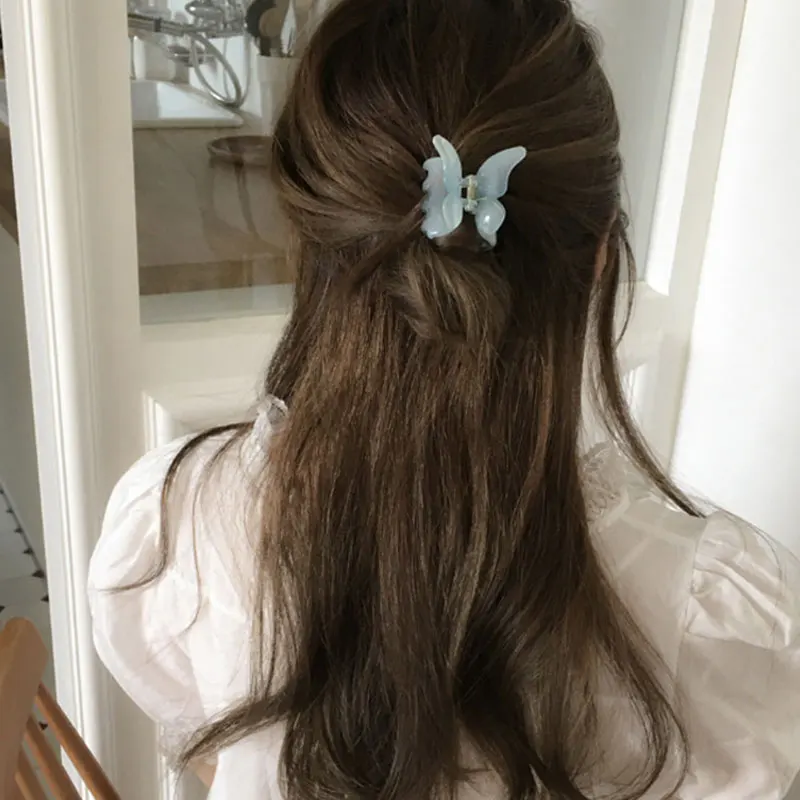 

Acetate Resin Hair Claw Sweet Fairy Butterfly Hairpin Clip Colored Styling Tools Barrettes for Women Girls