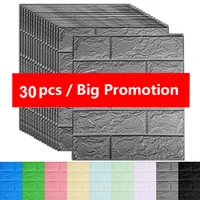 15 30PCS Self-Adhesive Brick Sticker DIY Waterproof Foam Wallpaper Kids Room Kitchen Roof Ceiling Background Wall Decals