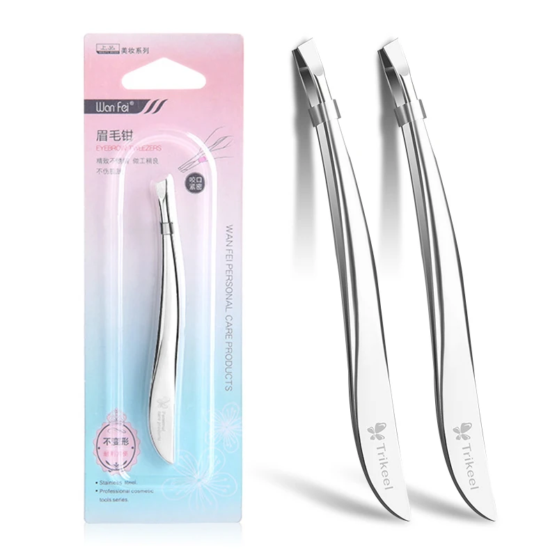 

1PCS Eyebrow Tweezers Clip Professional Nose Hair Removal Flat Tip Tool Stainless Steel Convenient Small Makeup Tool No Rust