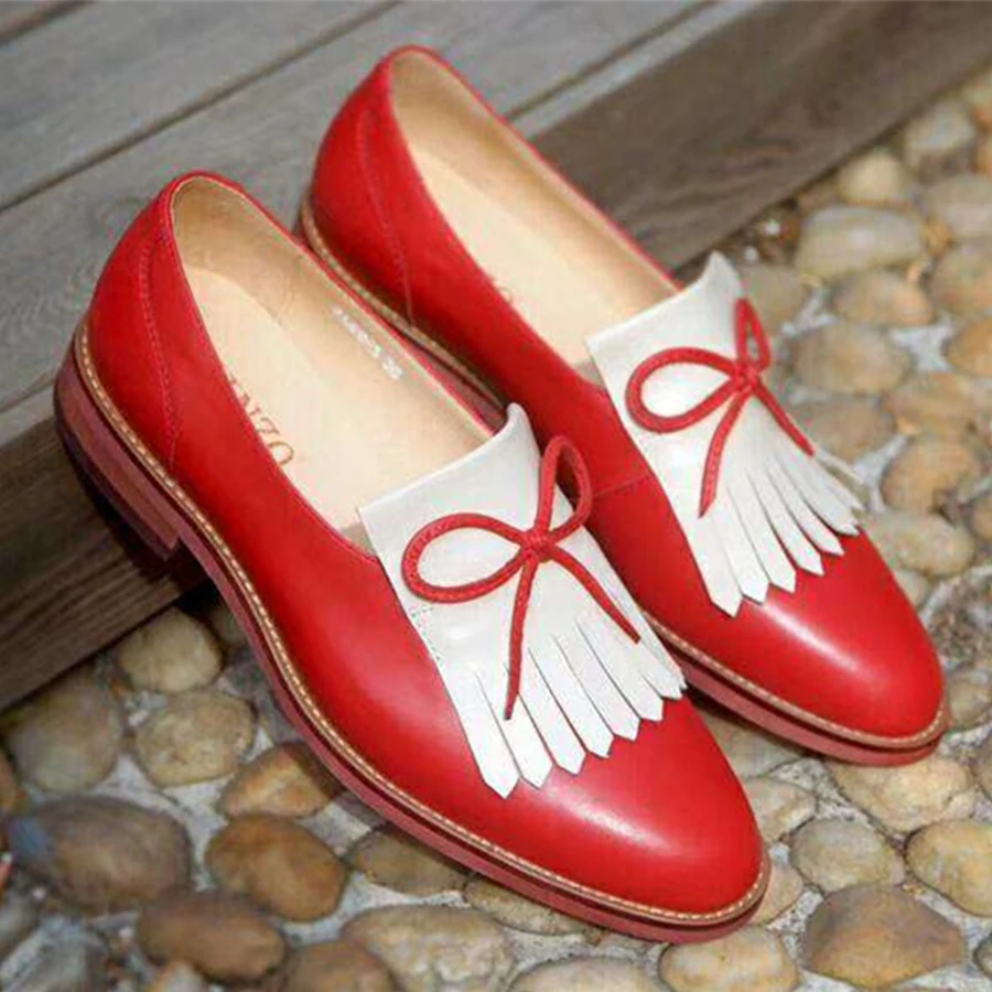 Женские туфли оксфорды Yinzo на плоской подошве женские кроссовки из натуральной