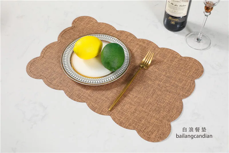 

PU Waterproof and Oil-proof Restaurant Solid Color Round Square Western Food Mat Home Insulation Decorative Table Mat Coaster