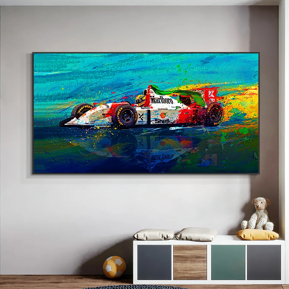 Акварель F1 формула Mclaren чемпион мира гоночный автомобиль плакаты печать на стене