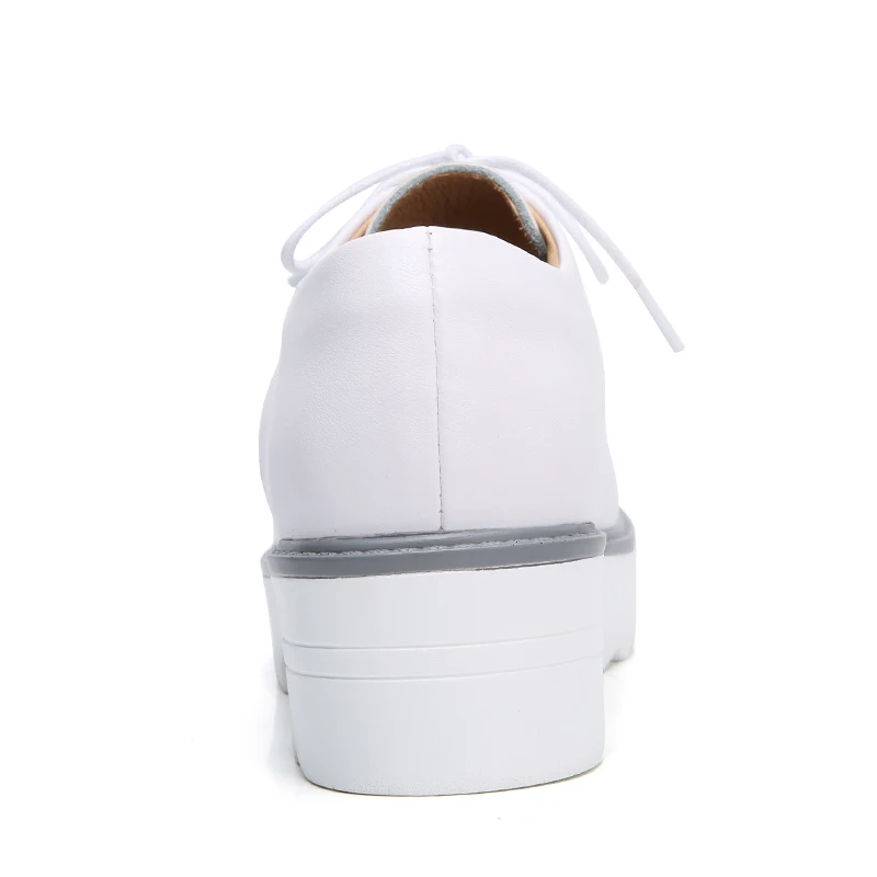 Туфли-оксфорды женские из натуральной кожи повседневная обувь на плоской