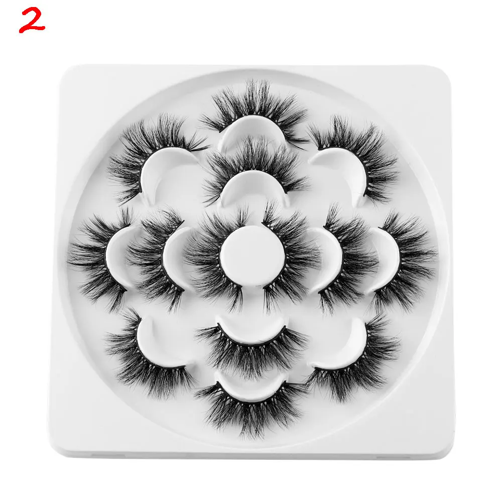 6D-02(25MM Lashes) 7 пар 25 мм 8D норковые накладные ресницы для наращивания драматические Пышные ресницы инструмент для макияжа безжалостная ресница ручной работы - Цвет: 6D-02(25MM Lashes)