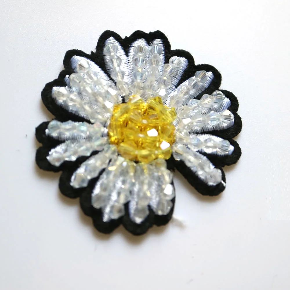 3 шт./лот Цветочные бусины нашивки для одежды блестки со стразами Аппликации