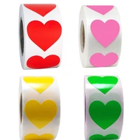 500pcs red pink love heart sticker roll scrapbooking diy gift paper seal labels for birthday party supplies kawaii stationery