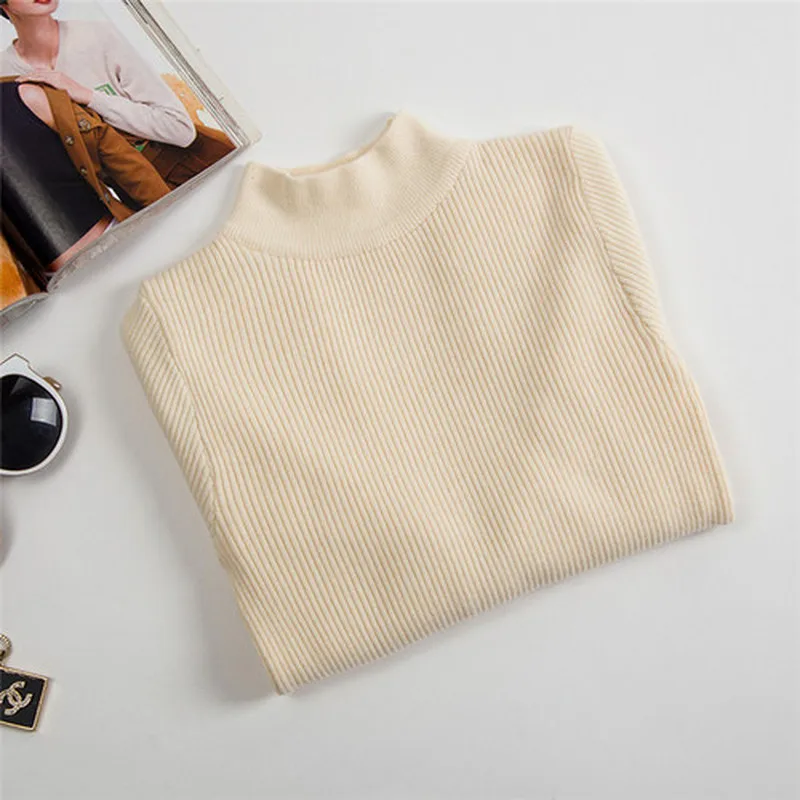 Spring Autumn Winter Turtleneck Sweaters Slim-fit Korean Sweater Long Sleeve Pullovers Short Casual Tight Clothes New Arrival | Женская