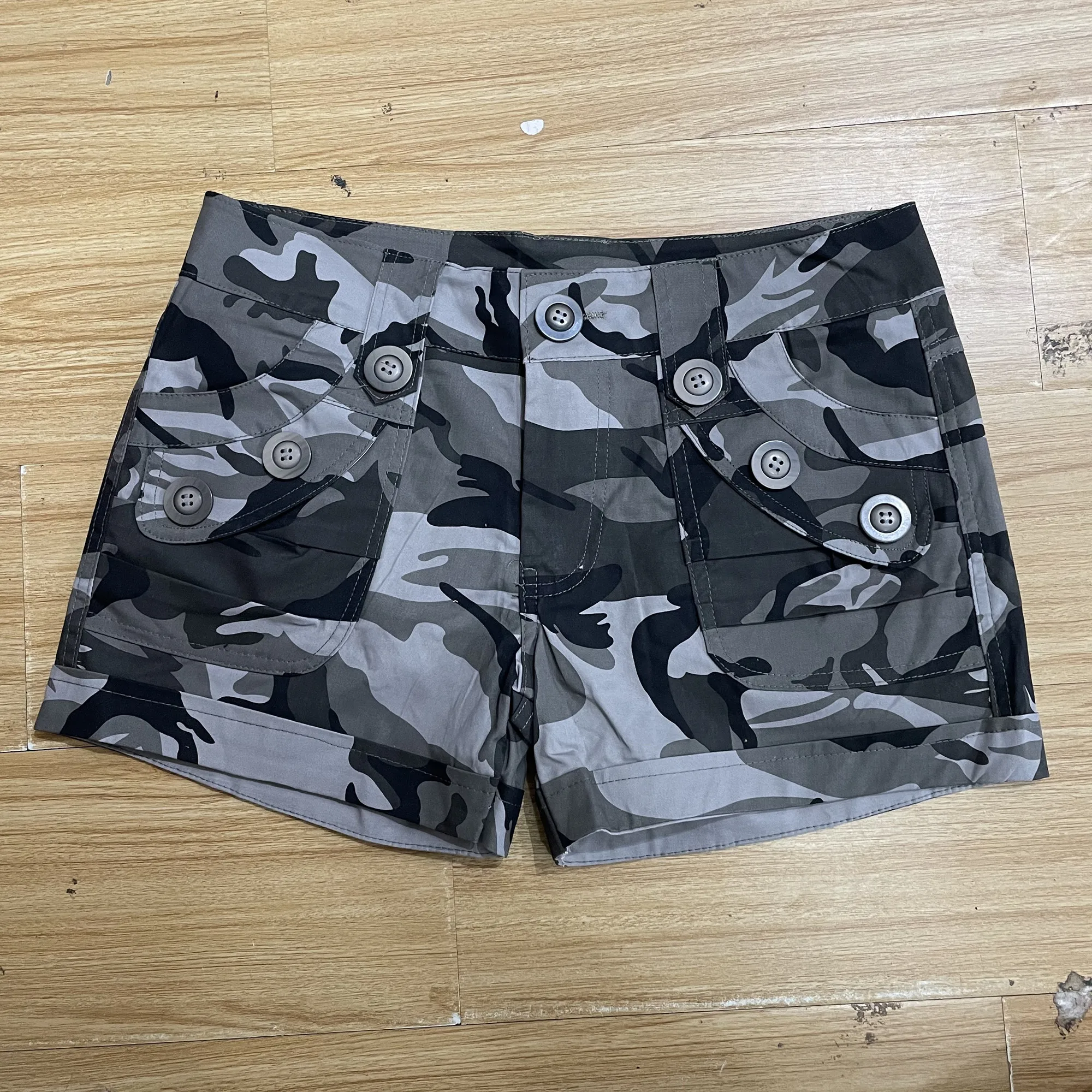 Шорты-карго женские в стиле милитари модные камуфляжные хлопковые повседневные