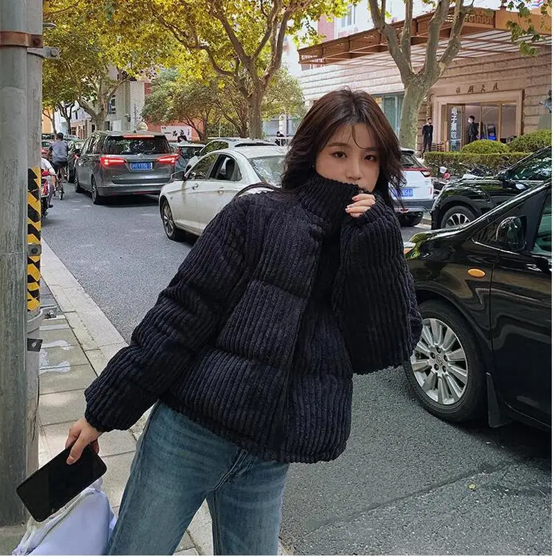 Autumn Winter Corduroy Basic Jeans Jacket Warm Lambswool Bomber Jacket Women Long Sleeve Jacket Casual Denim Jacket 2020 CL759