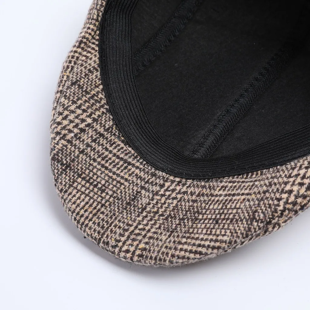 Мужские и женские ретро шляпы с рисунком гусиная лапка повседневные дышащие