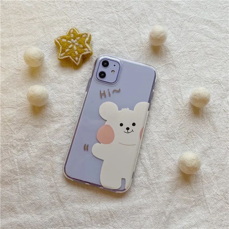 

Cartoon bear Cute Phone case for Apple iPhone 11 Pro X XS Max XR soft TPU Back Cover For iphone 7 8 Plus 7Plus Lovely Clear Case
