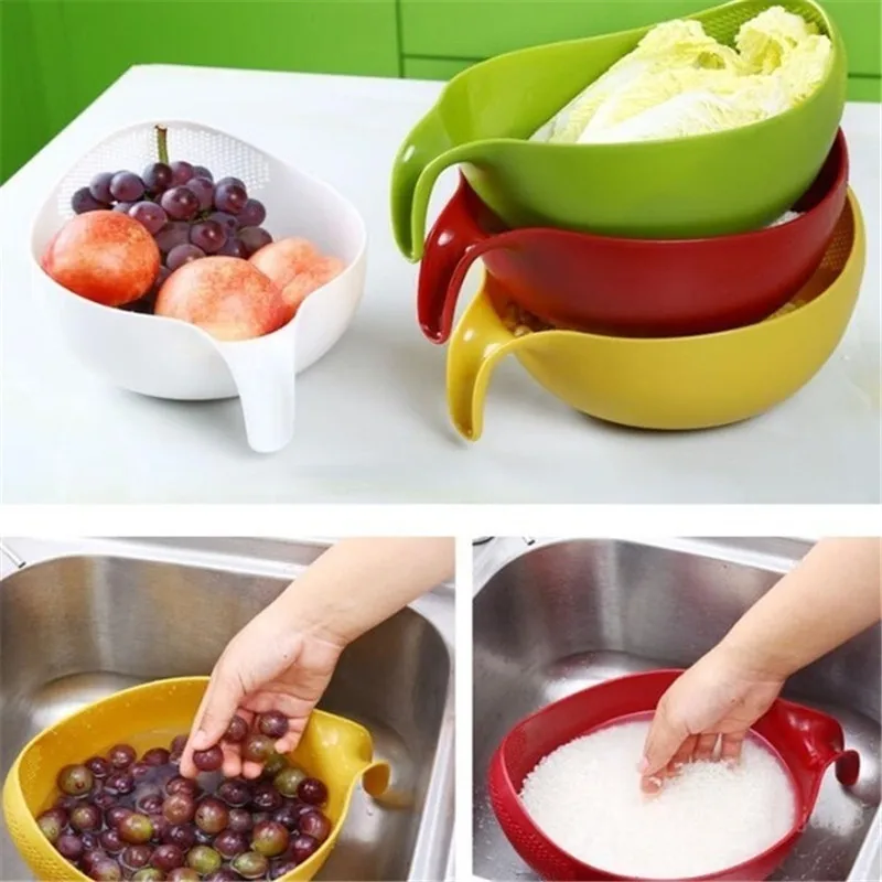 Rice Washer Quinoa Strainer Cleaning Veggie Fruit Kitchen Tools with Handle Newest | Colanders &amp Strainers