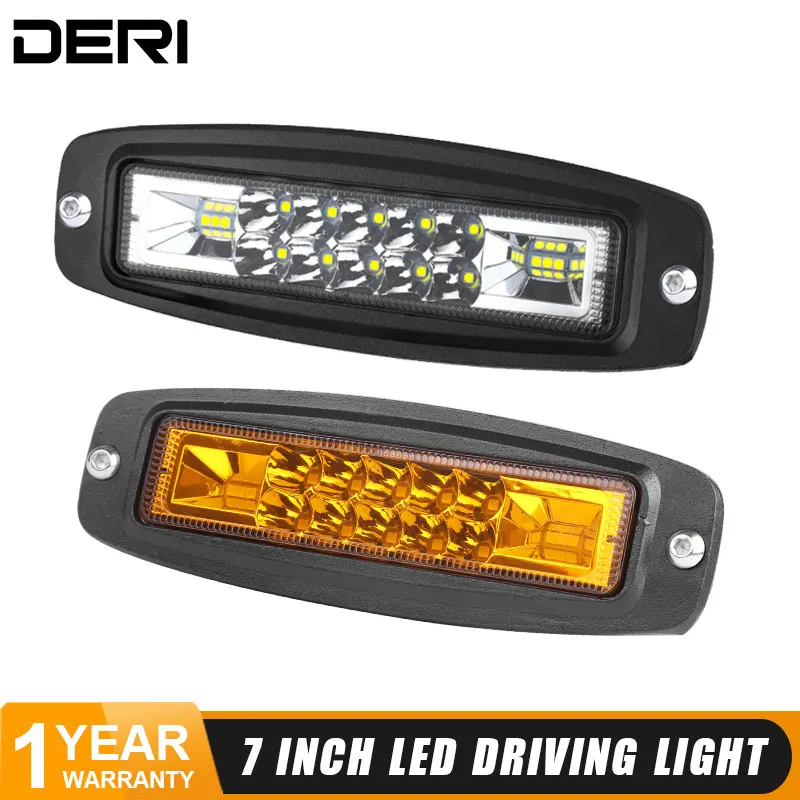 

7-дюймовый светодиодный Рабочий фонарь с утапливаемым креплением 20 Вт, комбинисветодиодный луч, светодиодные противотуманные фары 12 В 24 В д...