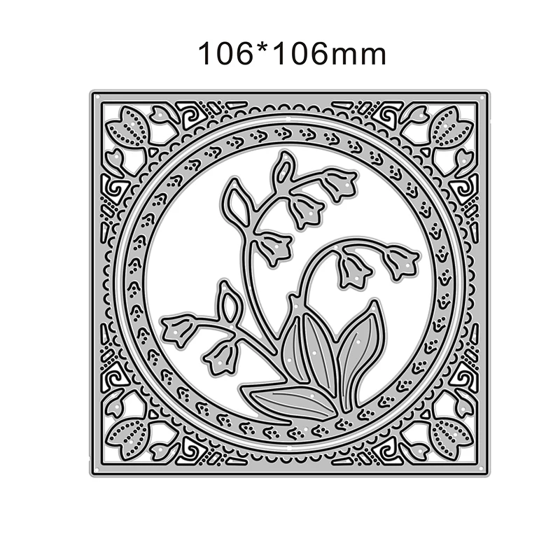 

New Lily Of The Valley Square Frame 2020 Metal Cutting Dies for DIY Scrapbooking Decor and Card Making Embossing Craft No Stamps