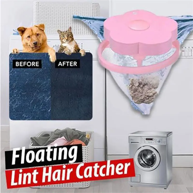 

4 Pcs Floating Hair Filtering Mesh Removal Lint Catcher Prevent Washing Machine Clogging for Fluffy Pet Owner JDH88