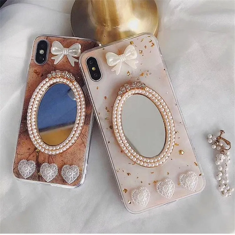 

Makeup mirror iphone12 mobile phone shell luxury style queen exclusive rhinestone flash diamond all-inclusive camera anti-fall